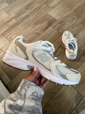 New Balance Beige and White 530- Running Sneakers